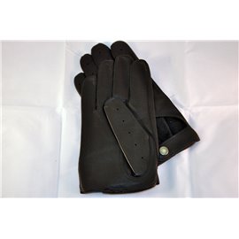 Short black leather gloves 23